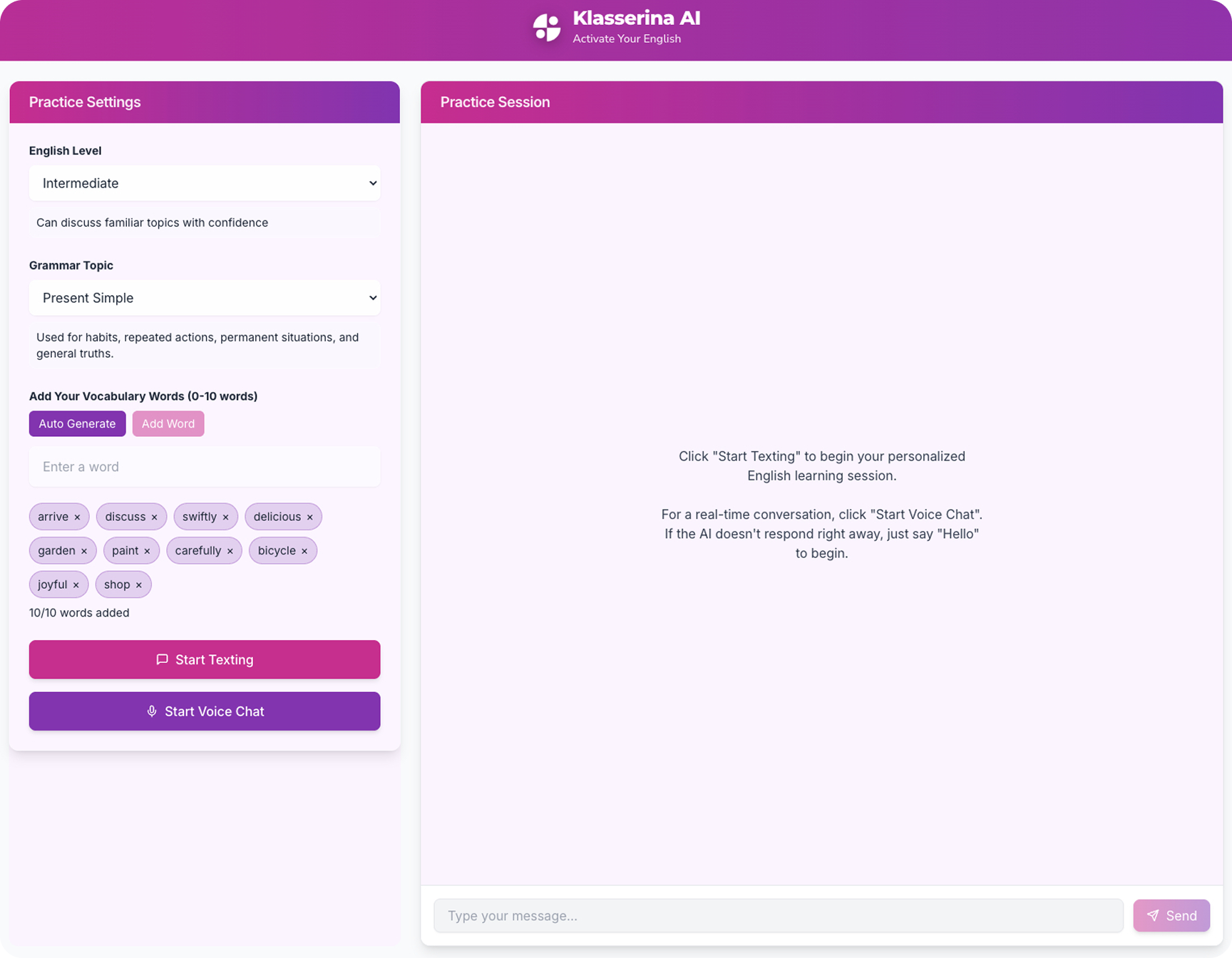 Main App Screen