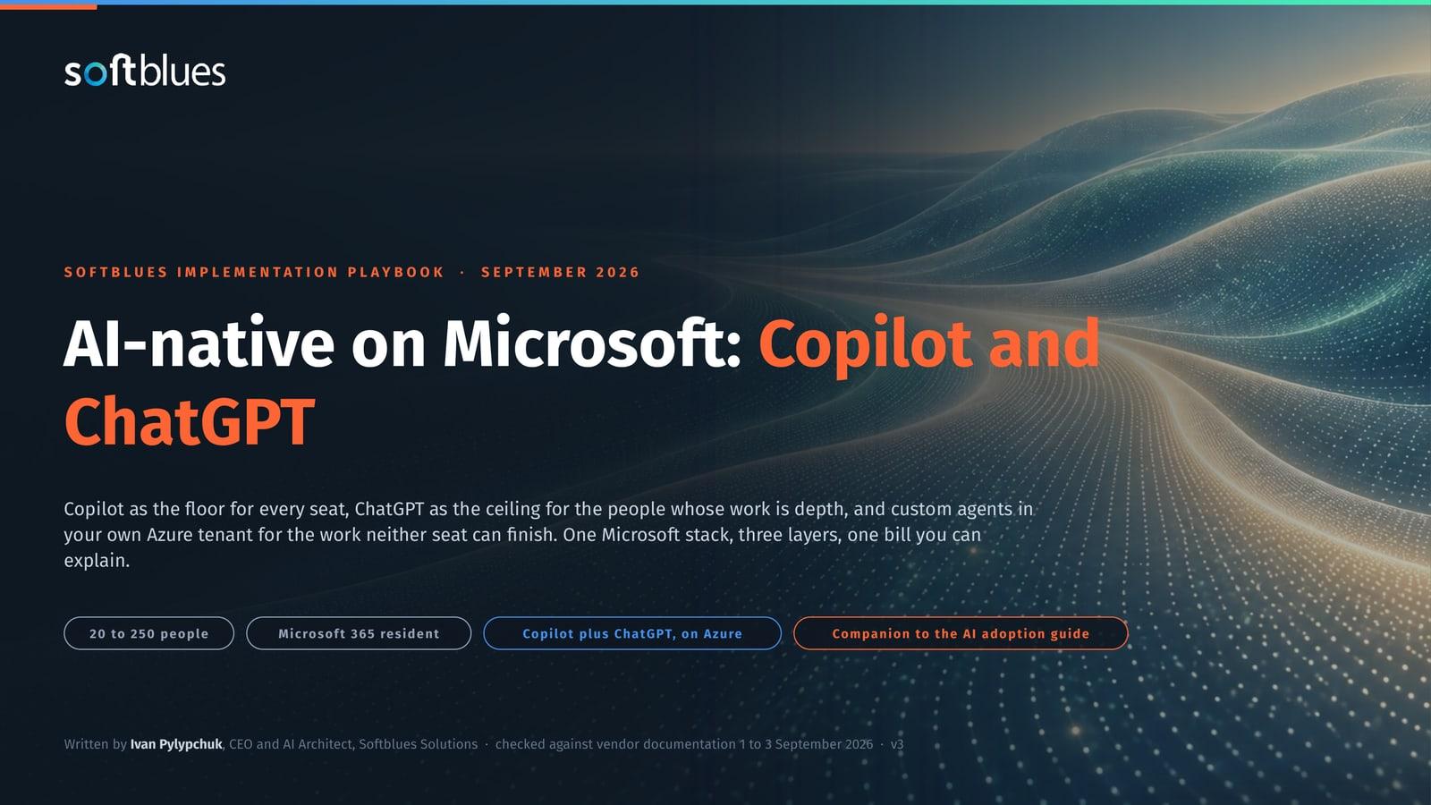 Cover of AI-native on Microsoft: Copilot and ChatGPT