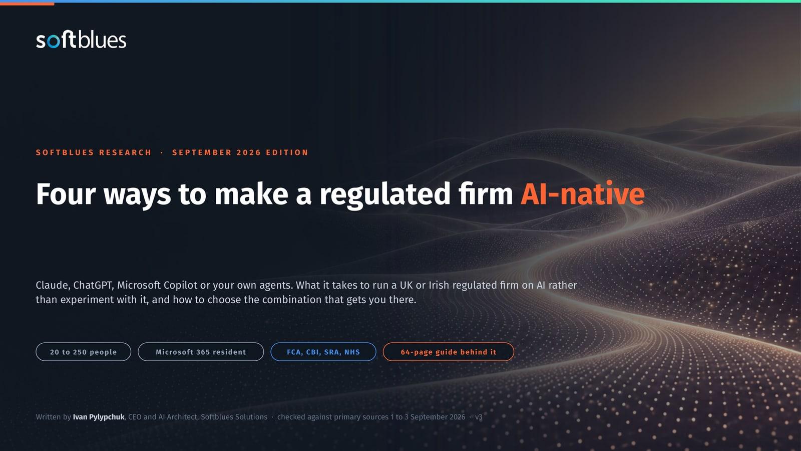 Cover of Four ways to make a regulated firm AI-native