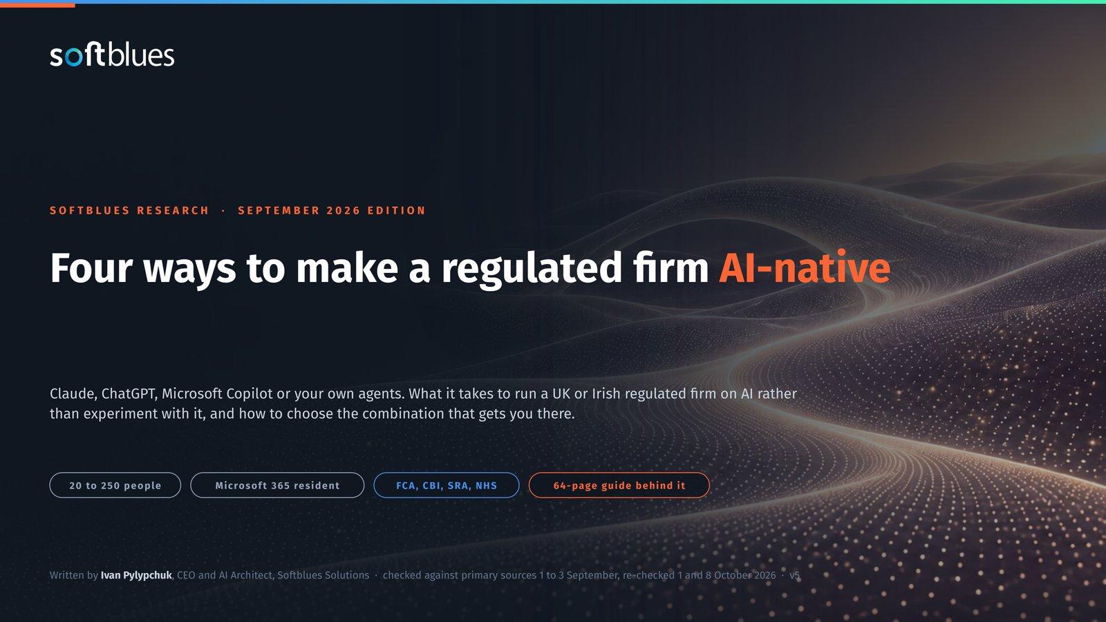 Cover of Four ways to make a regulated firm AI-native